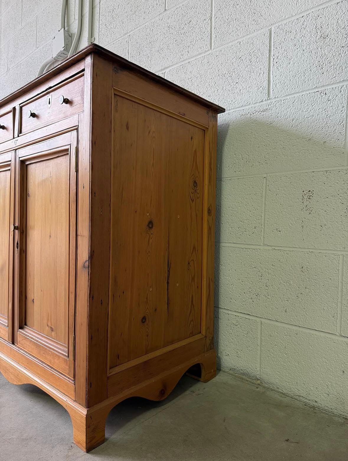 Vintage European pine cupboard