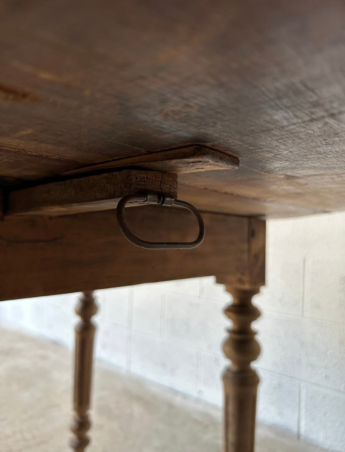 Antique French round farmhouse table