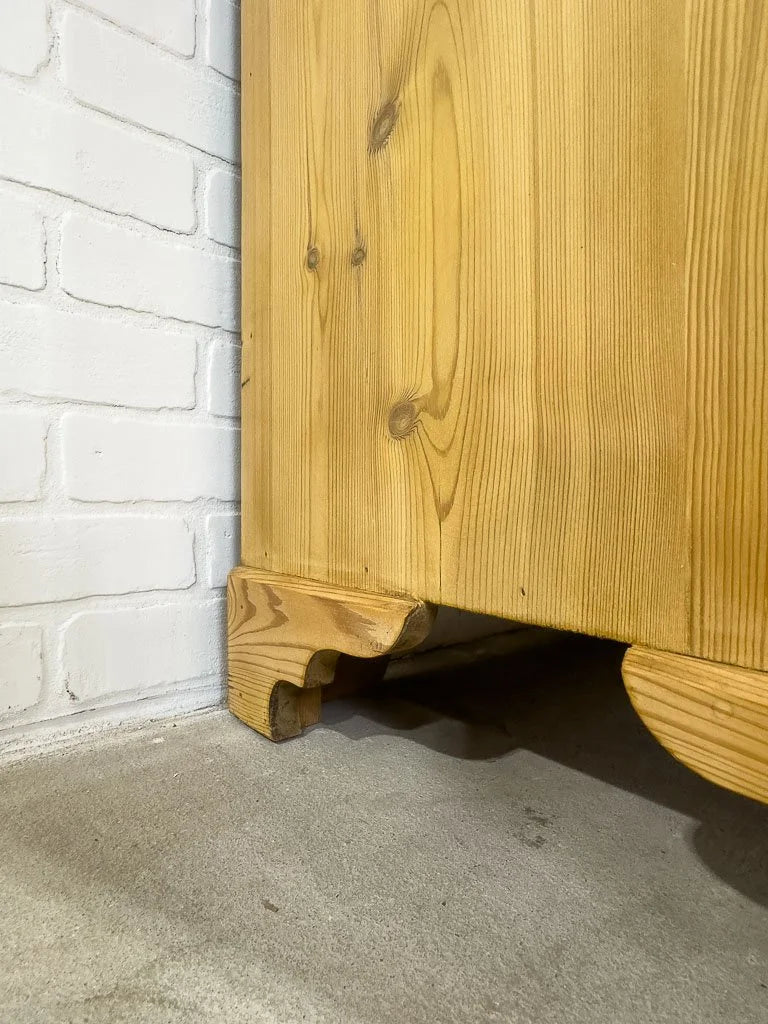 Tall antique pine chest of drawers