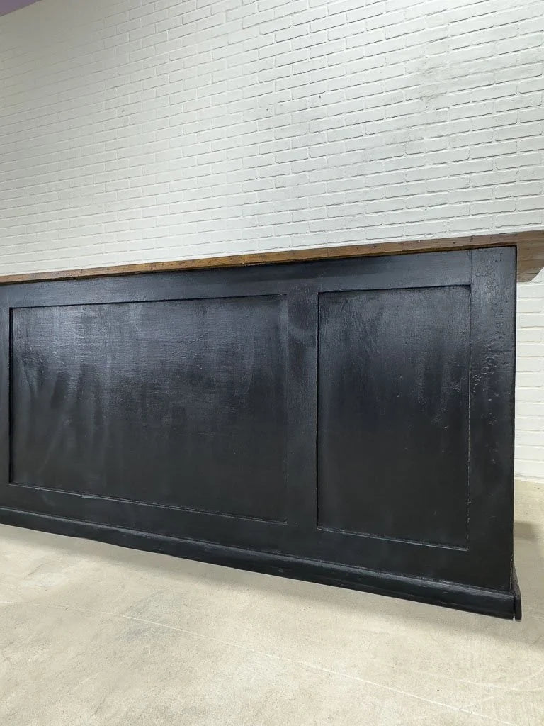 Antique French shop counter painted black