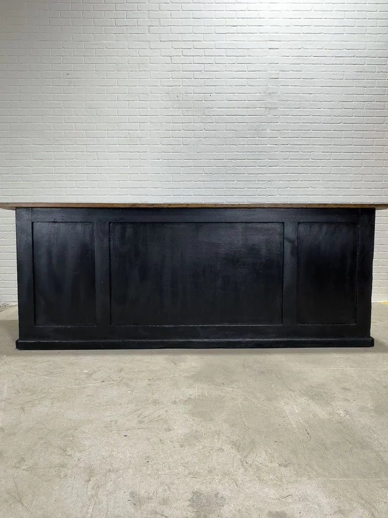 Antique French shop counter painted black