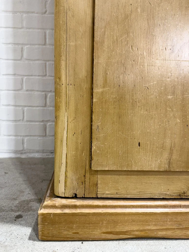 Antique pine wardrobe with interior drawers
