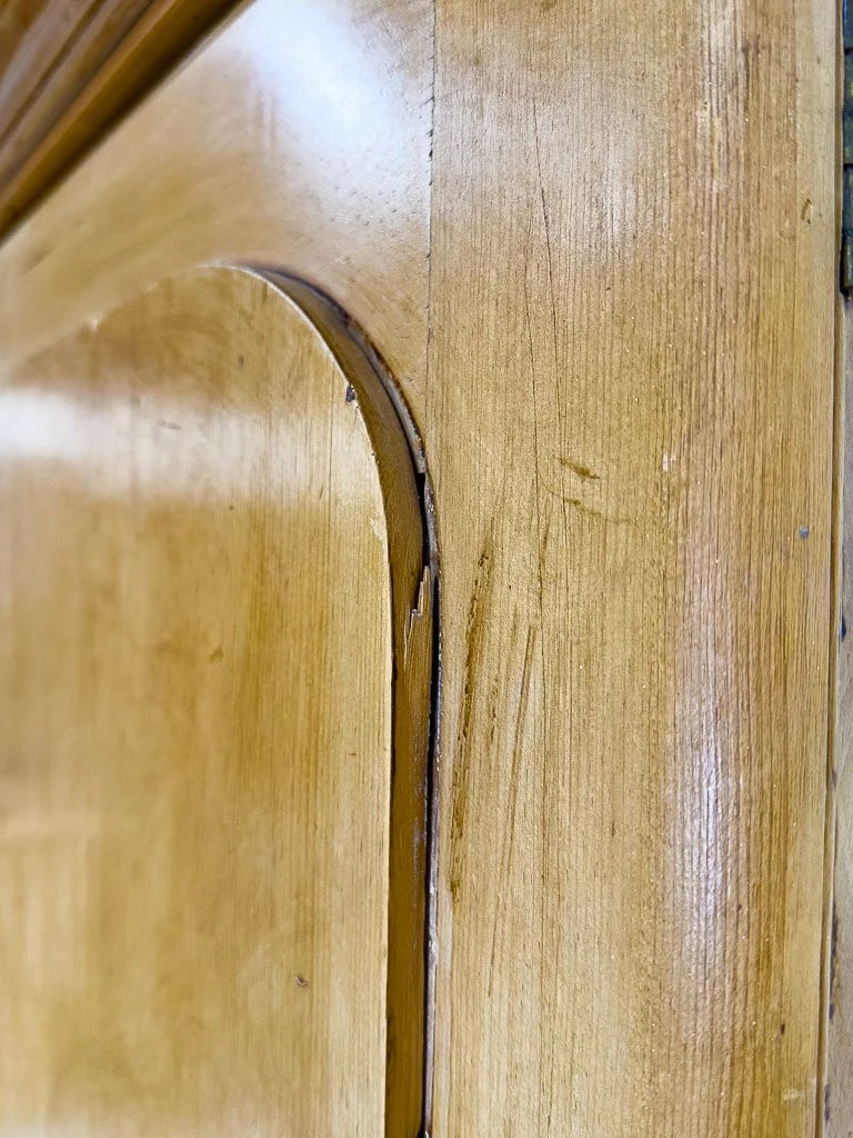 Antique pine wardrobe with interior drawers