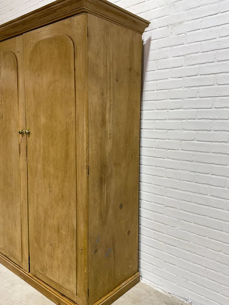 Antique pine wardrobe with interior drawers