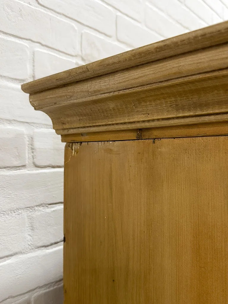 Antique pine wardrobe with interior drawers