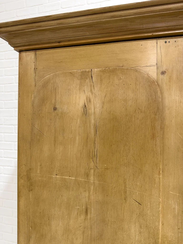 Antique pine wardrobe with interior drawers
