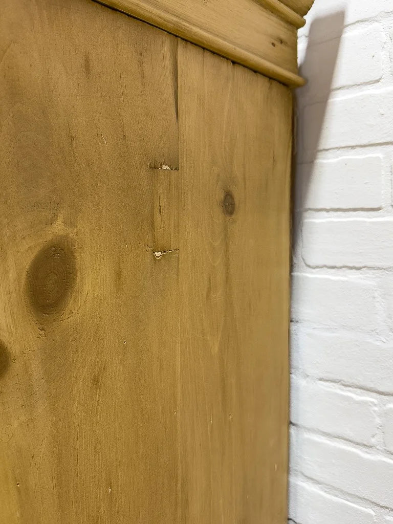 English pine linen press with two shelves