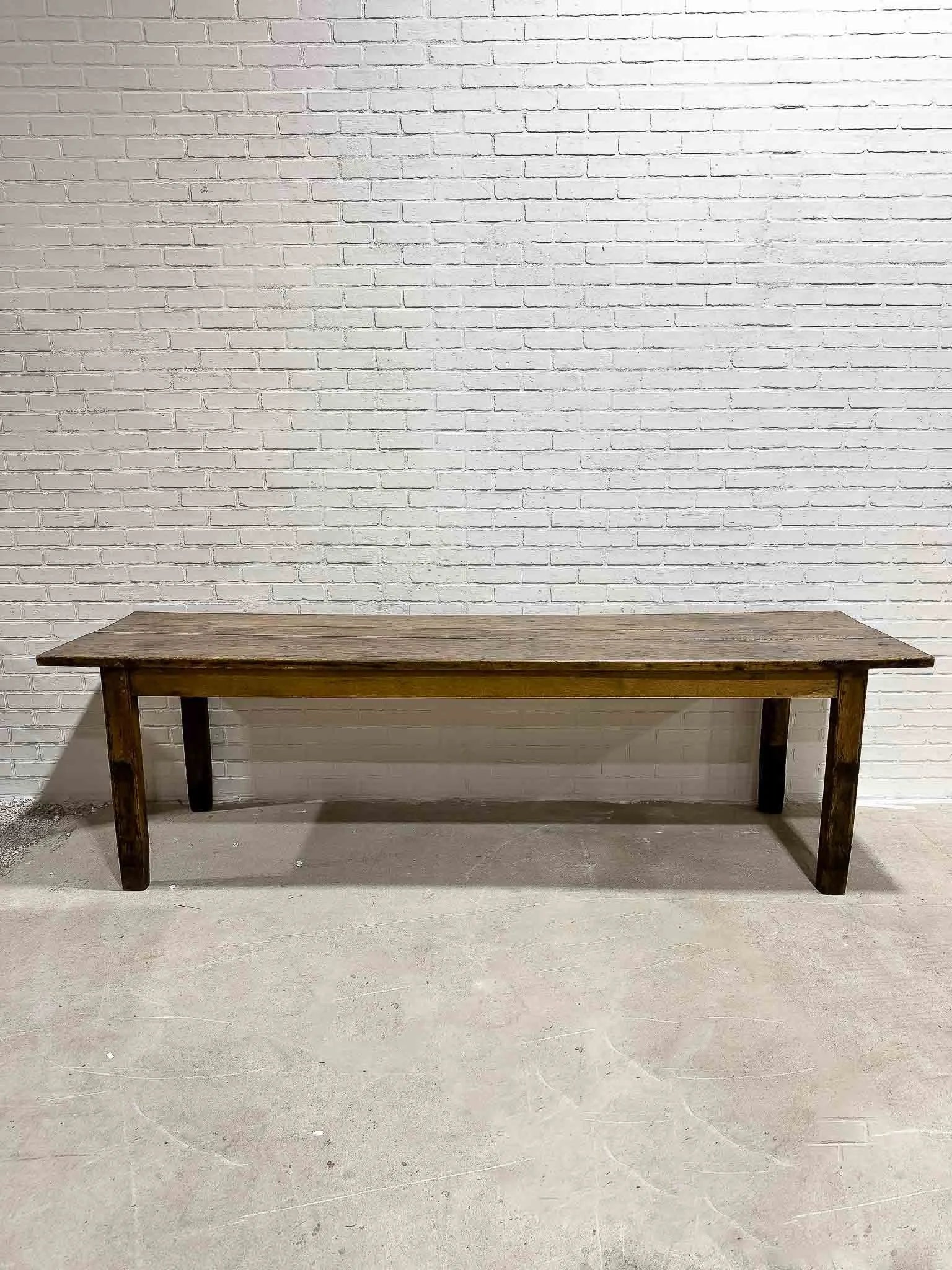 Wonderful eight foot French table with a drawer