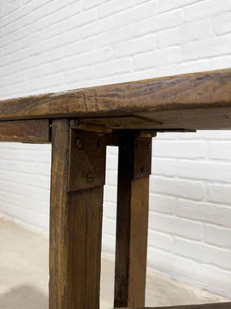 Antique folding wooden bench