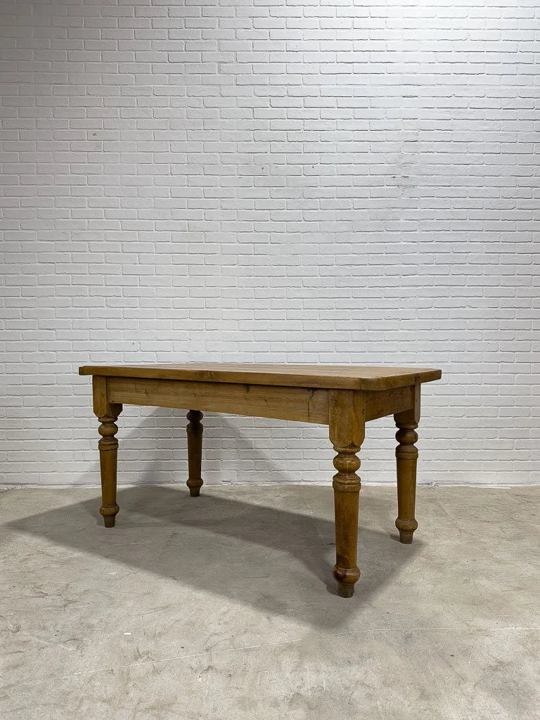 Antique pine kitchen table with breadboard ends