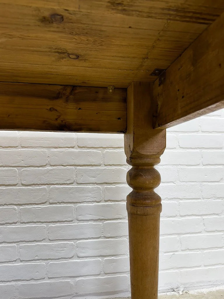 Antique pine kitchen table with breadboard ends
