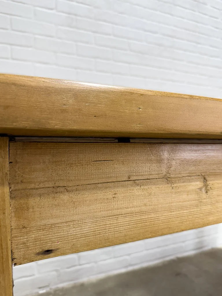 Antique pine kitchen table with breadboard ends