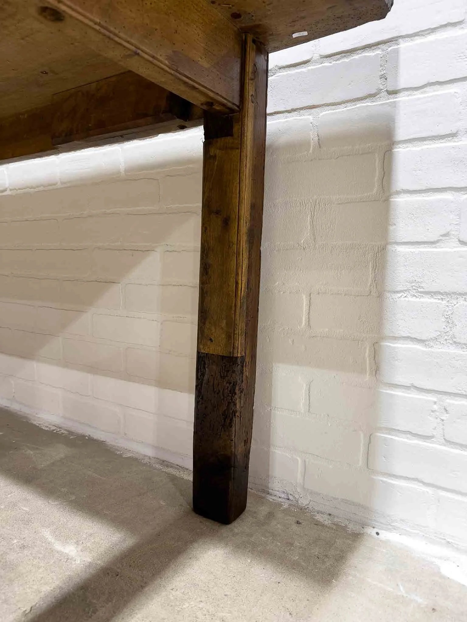 Wonderful eight foot French table with a drawer