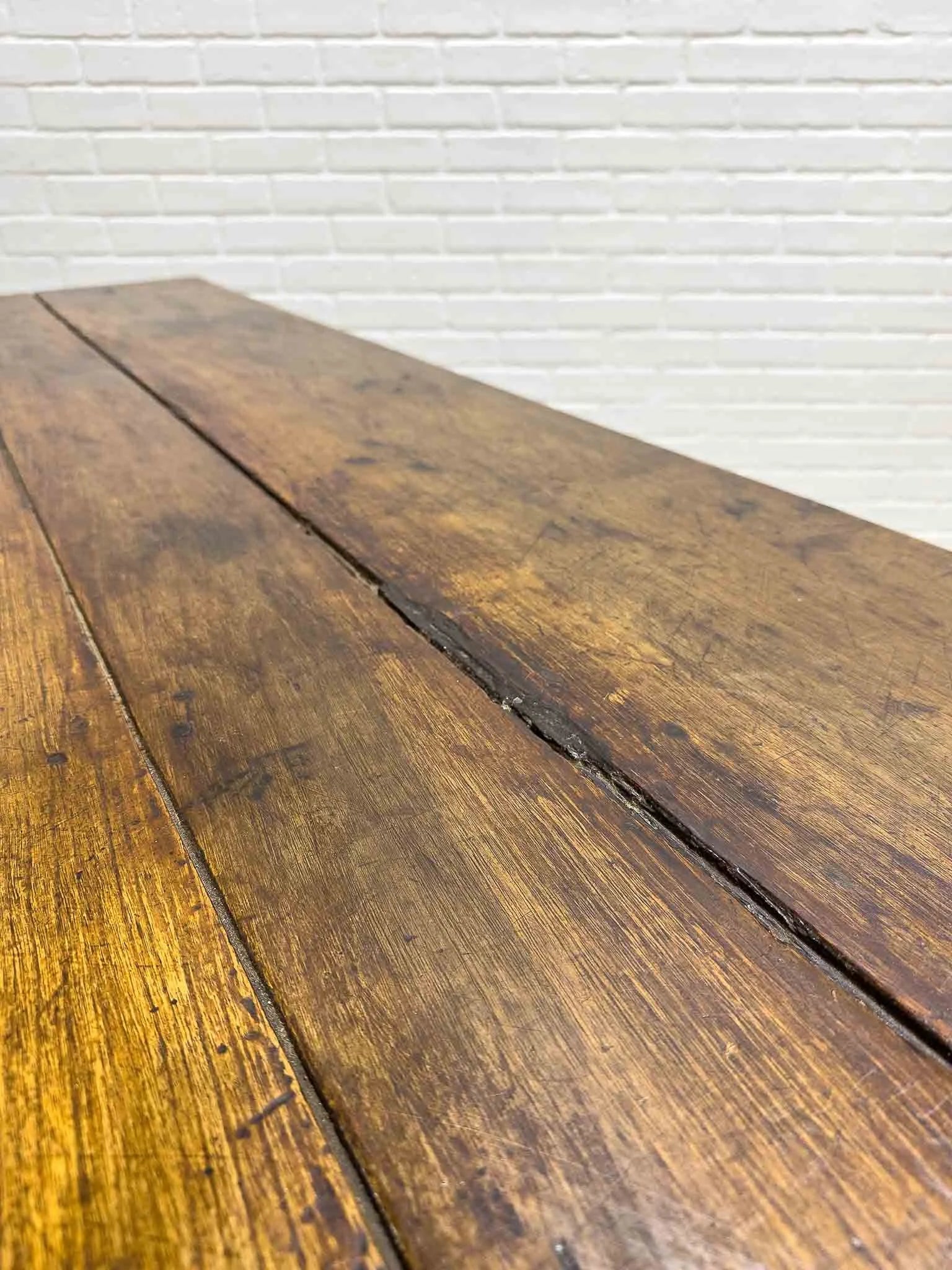 Wonderful eight foot French table with a drawer