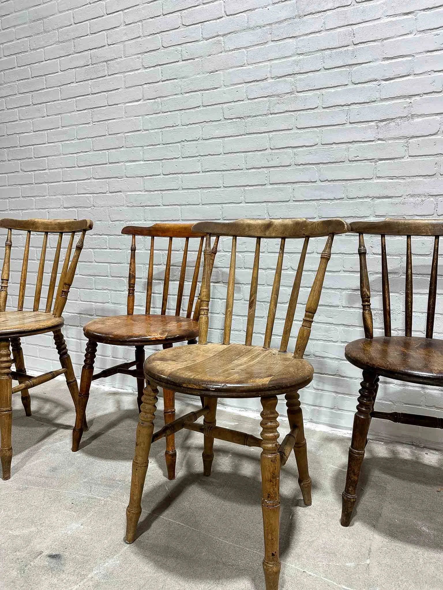Antique elm penny chairs