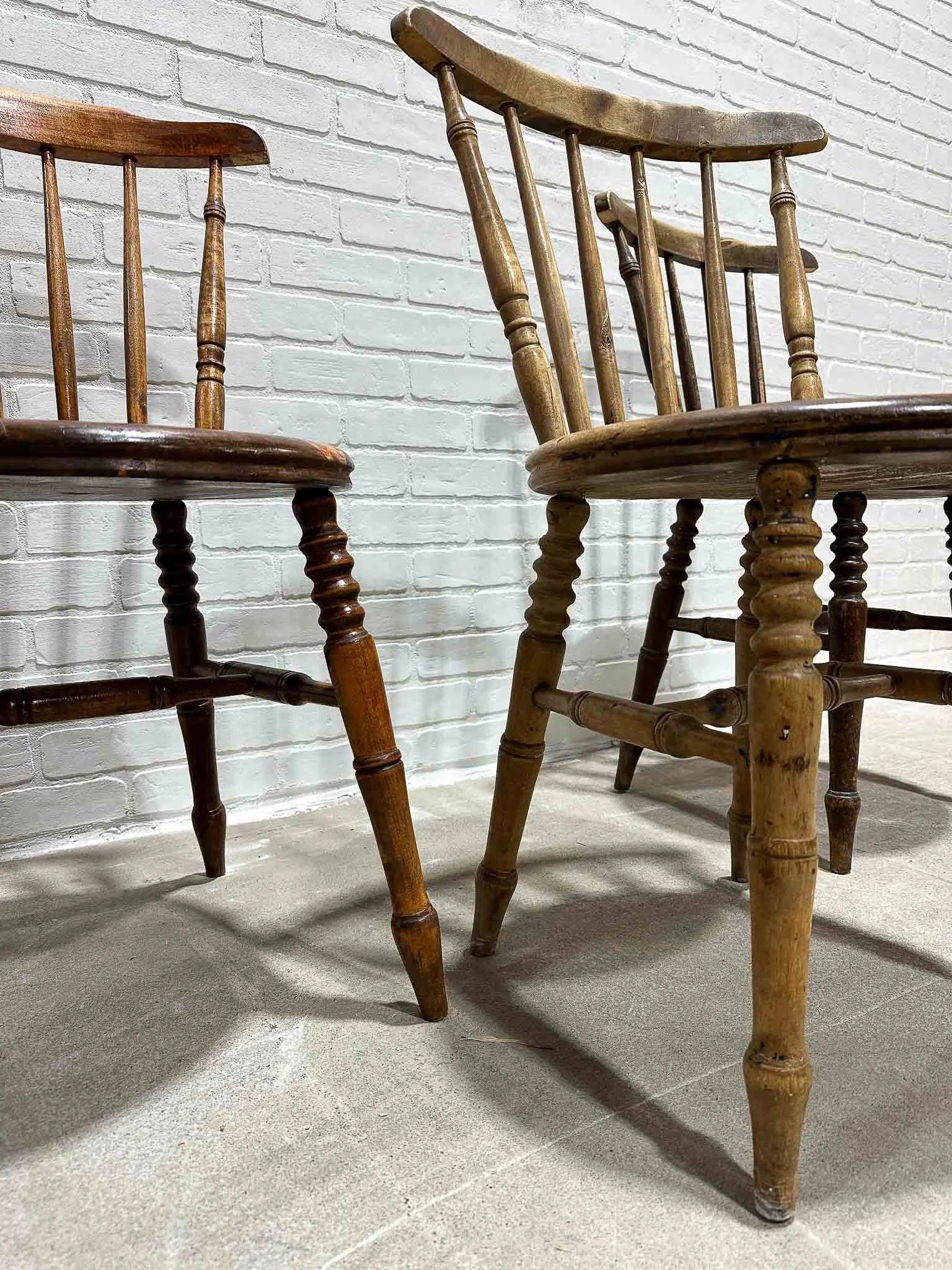 Antique elm penny chairs