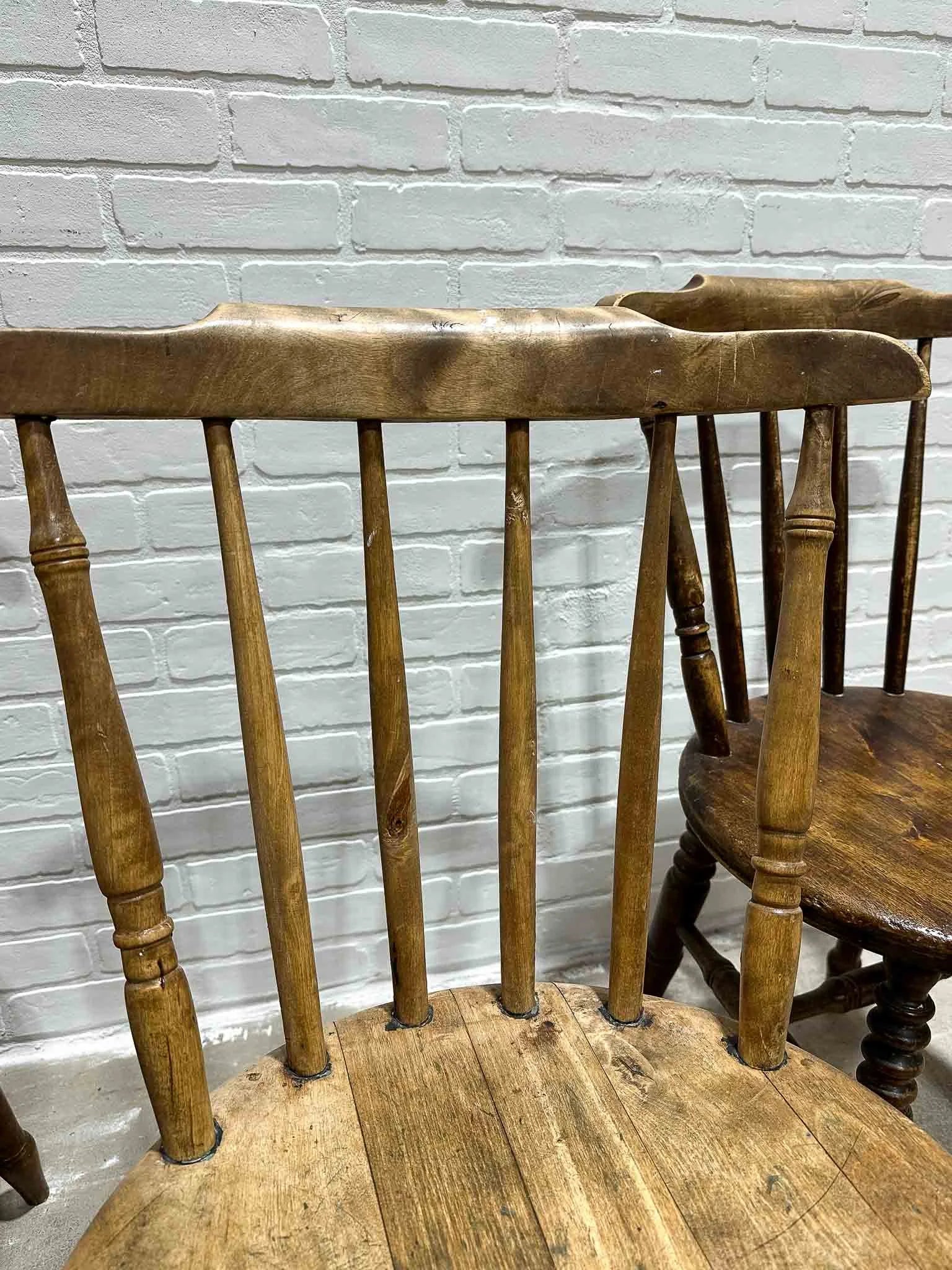 Antique elm penny chairs