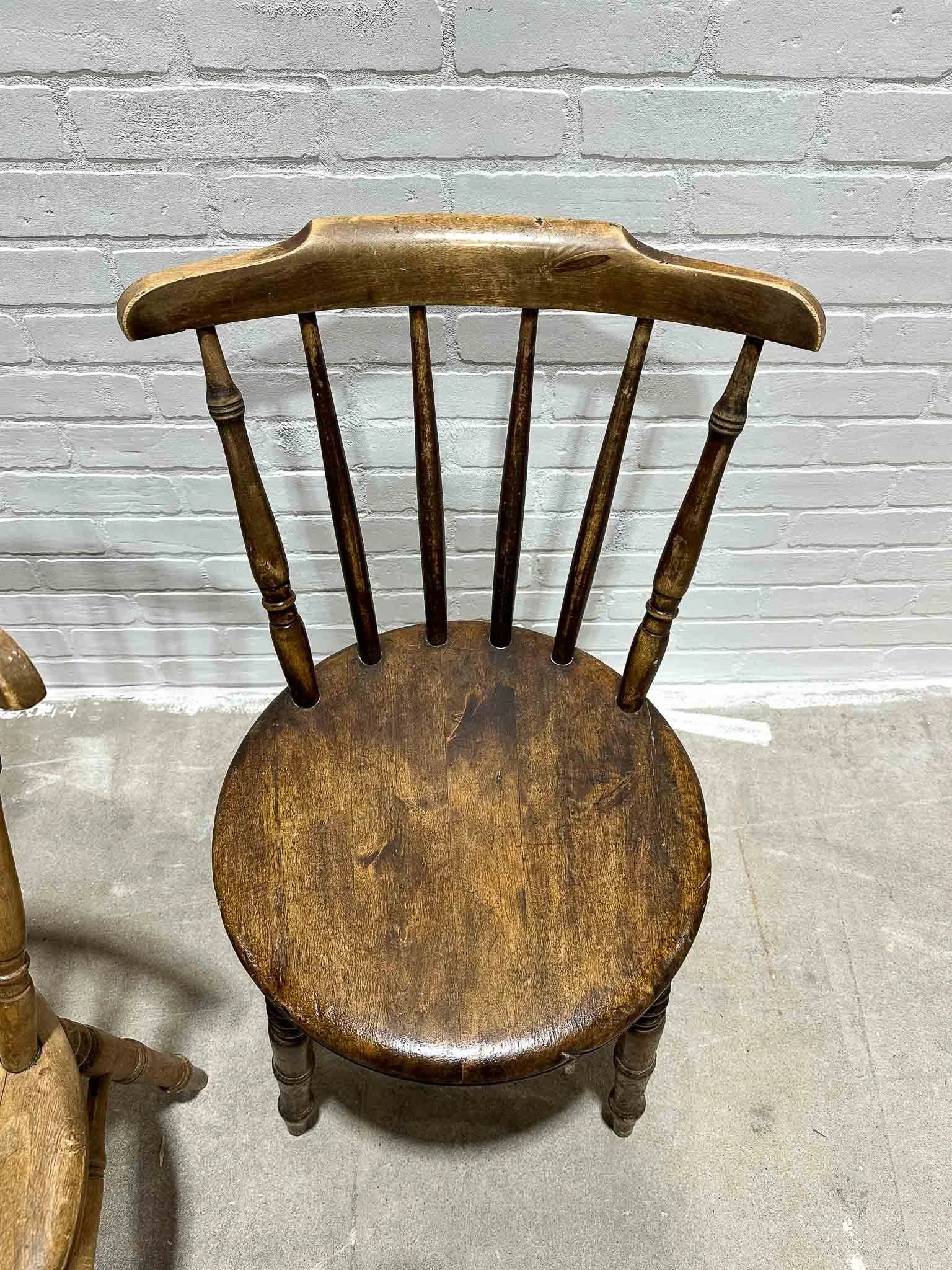 Antique elm penny chairs
