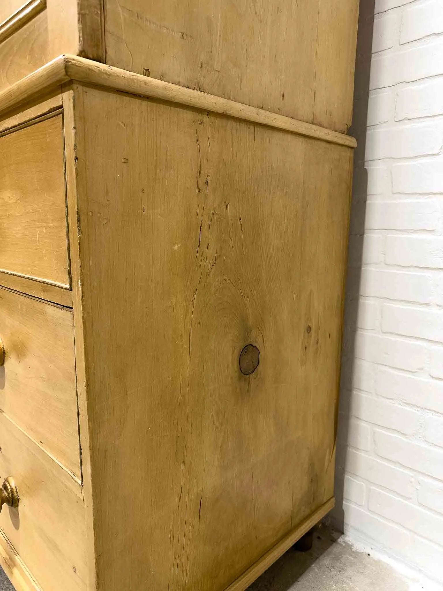 Victorian pine linen press