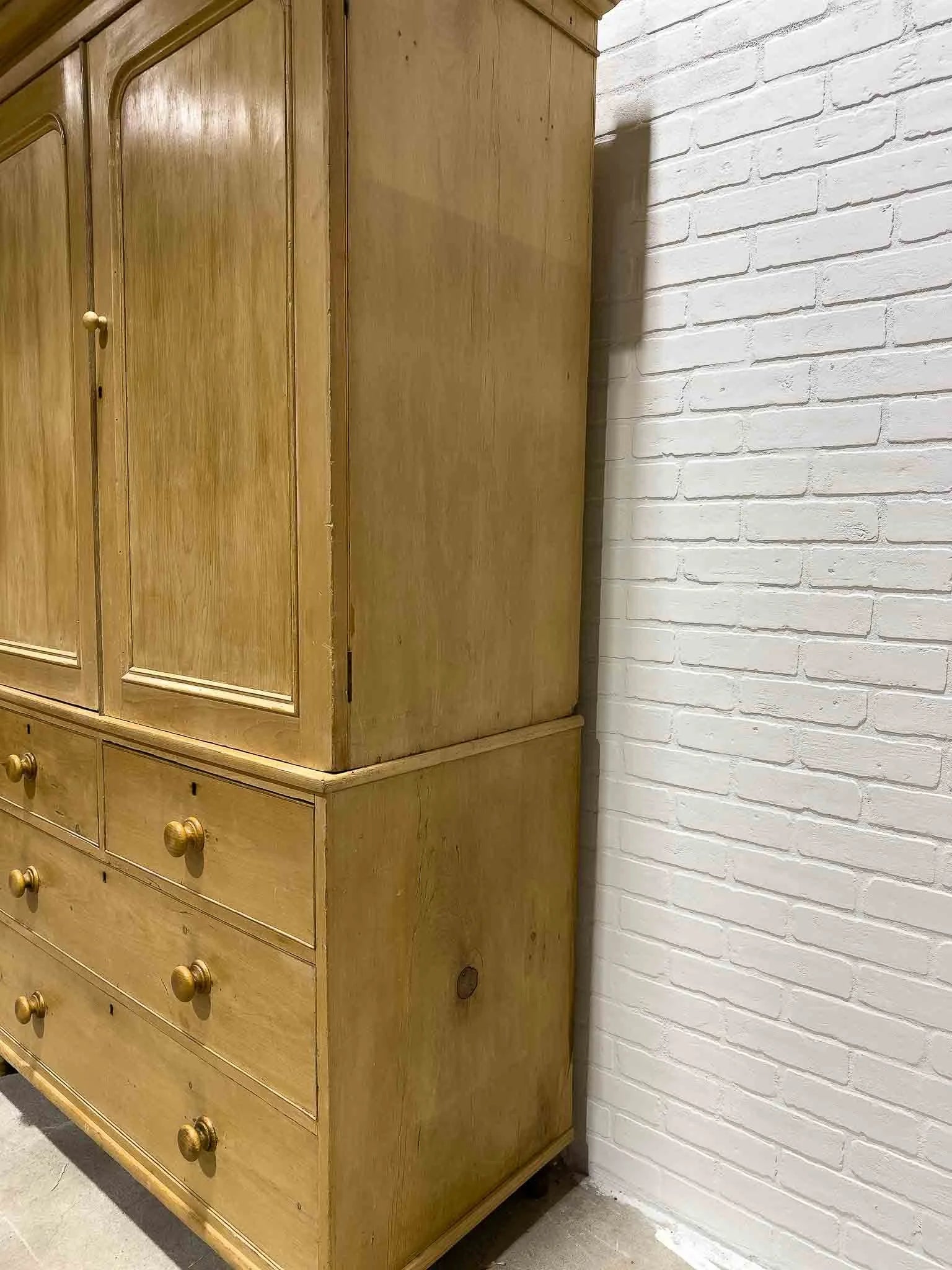 Victorian pine linen press