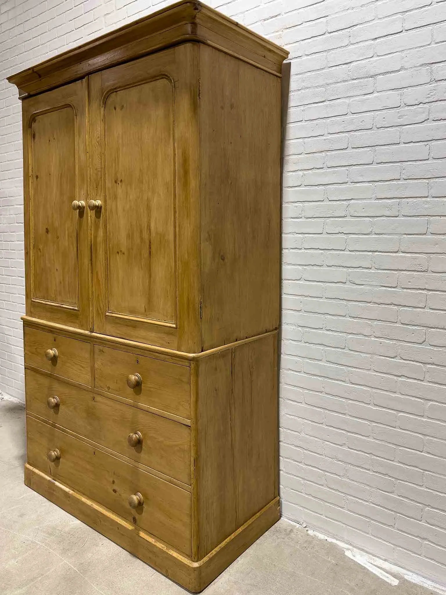 Antique pine linen press