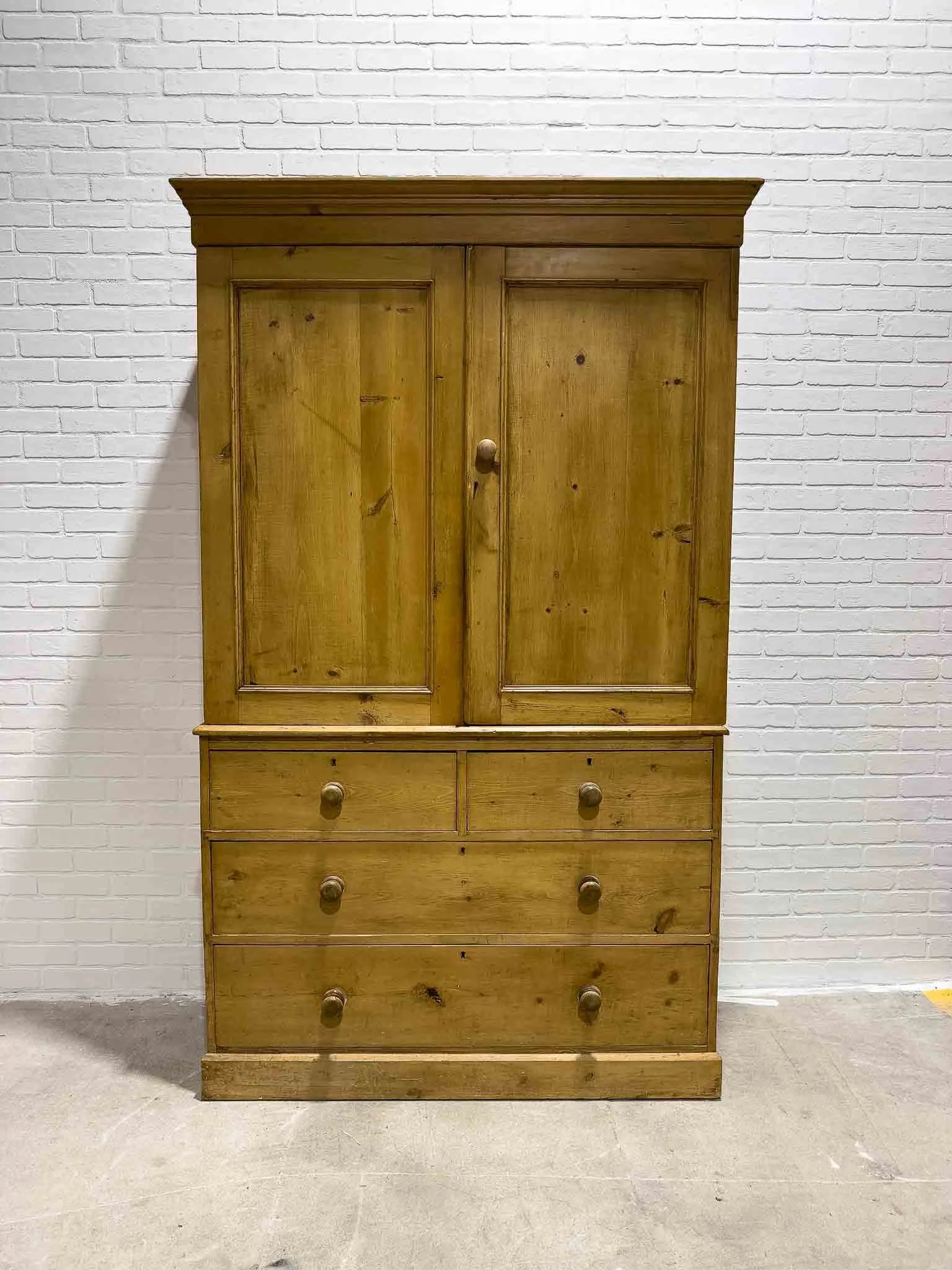Antique English linen press