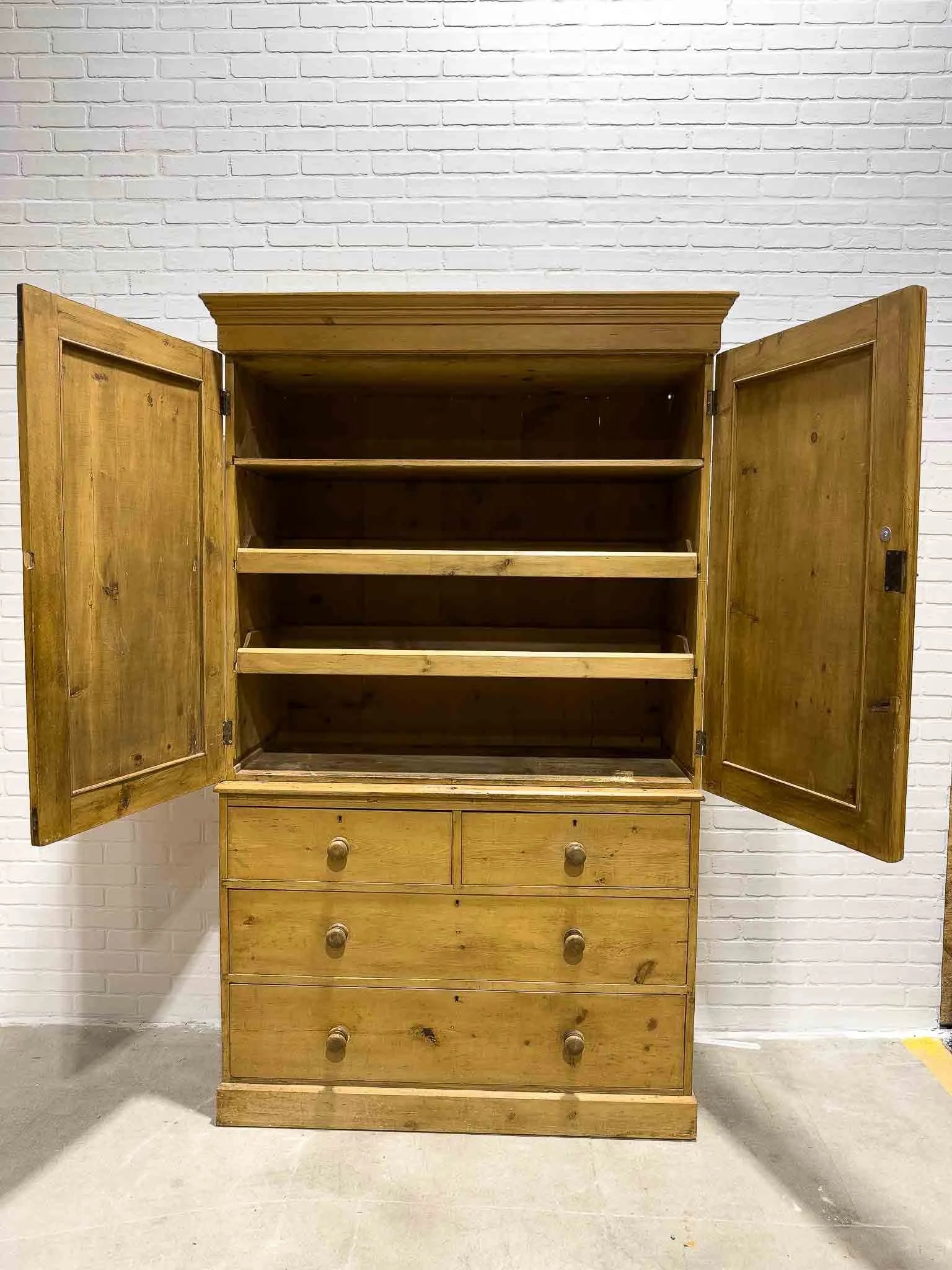 Antique English linen press