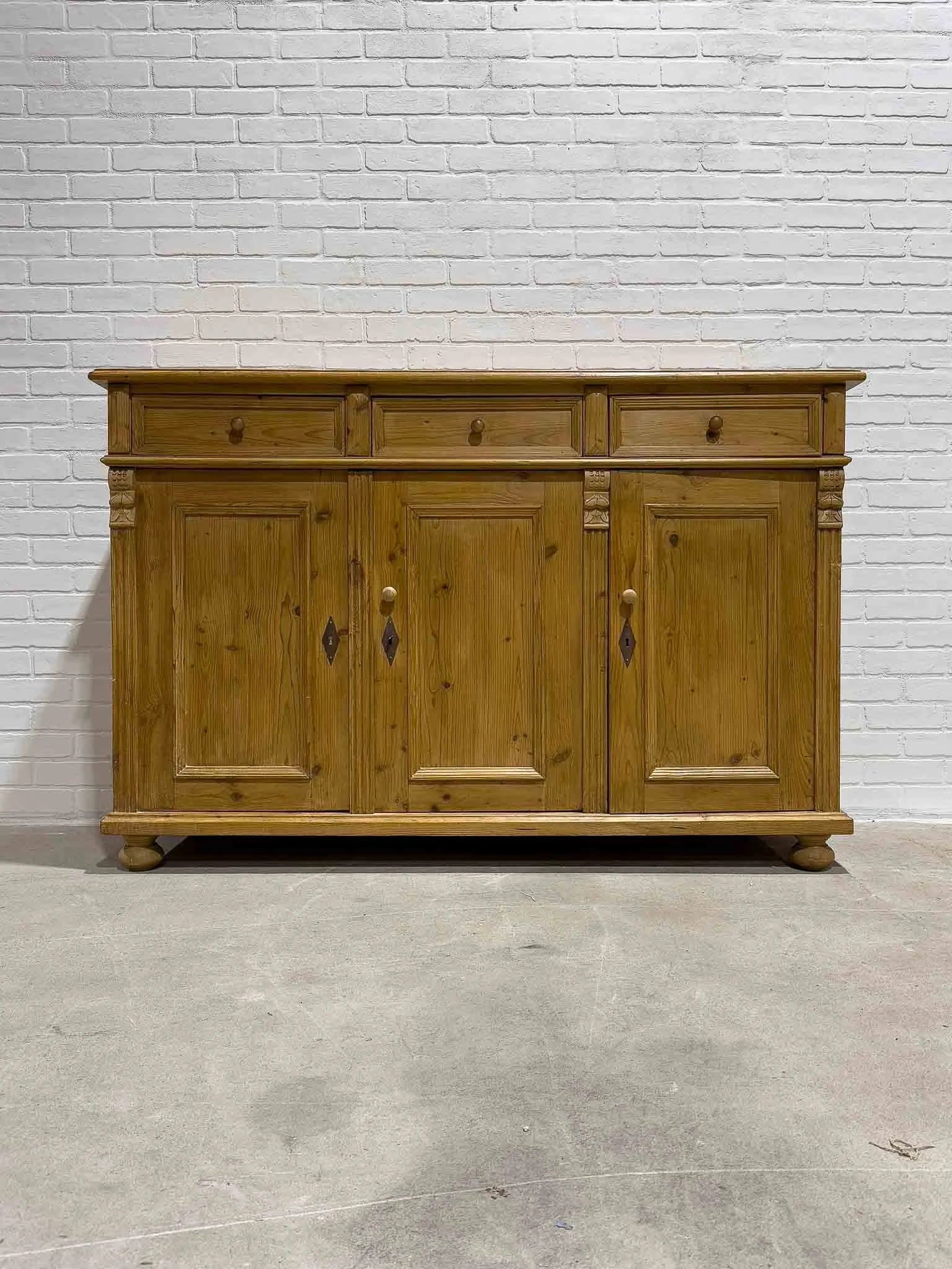 Large antique pine sideboard