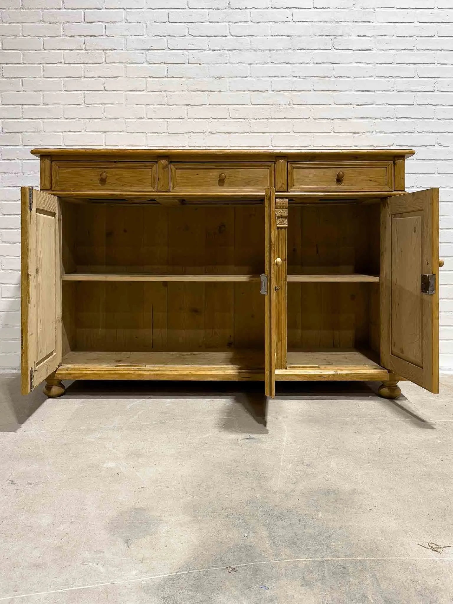 Large antique pine sideboard