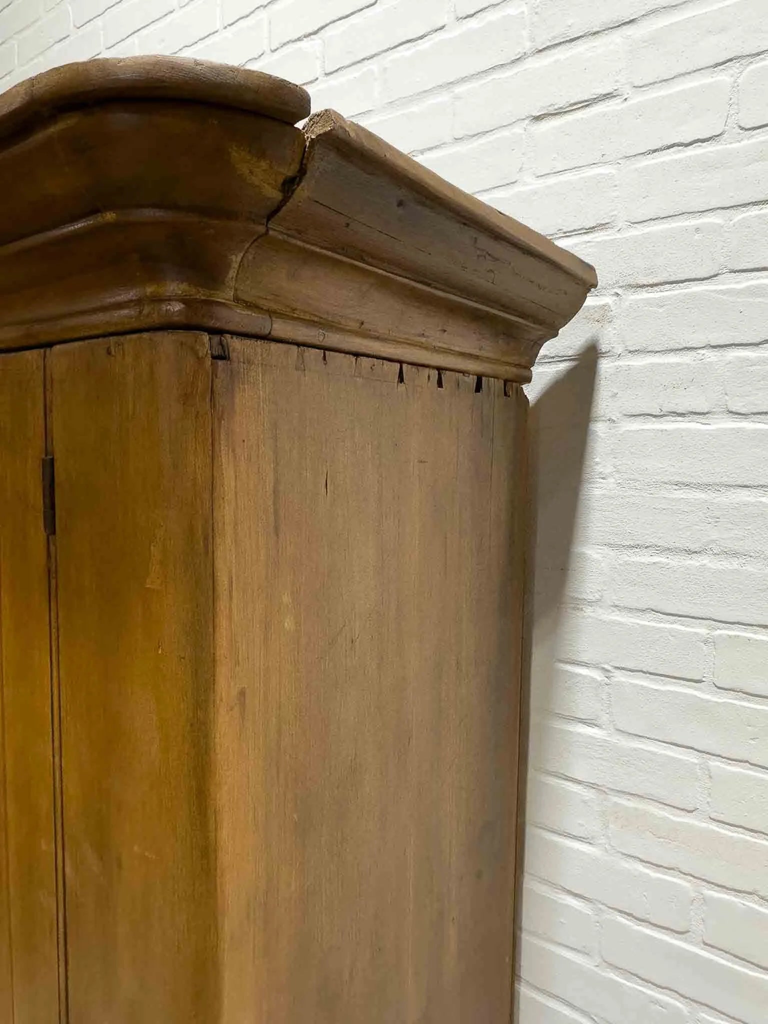 Antique pine wardrobe on tulip feet