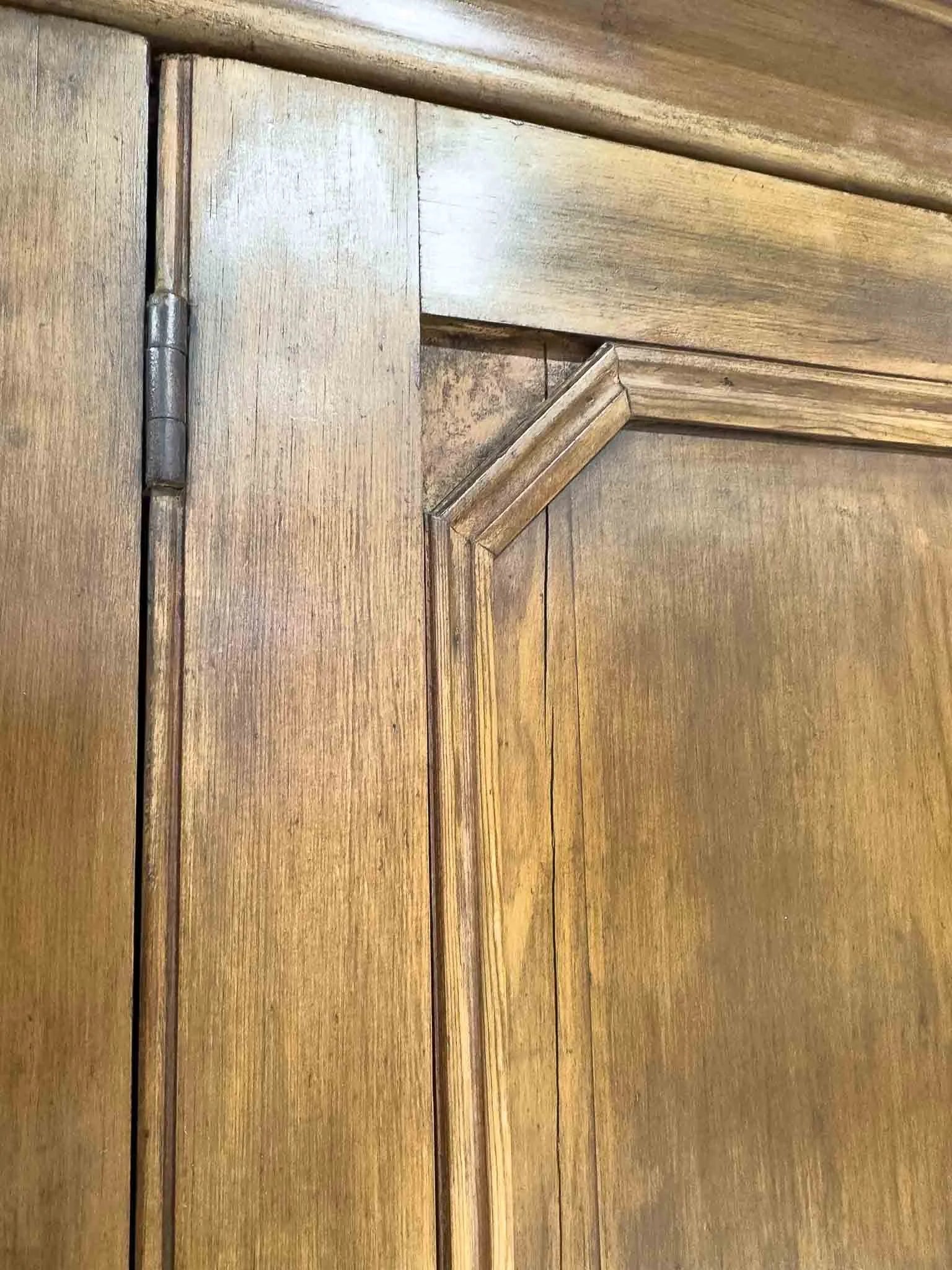 Antique pine wardrobe on tulip feet