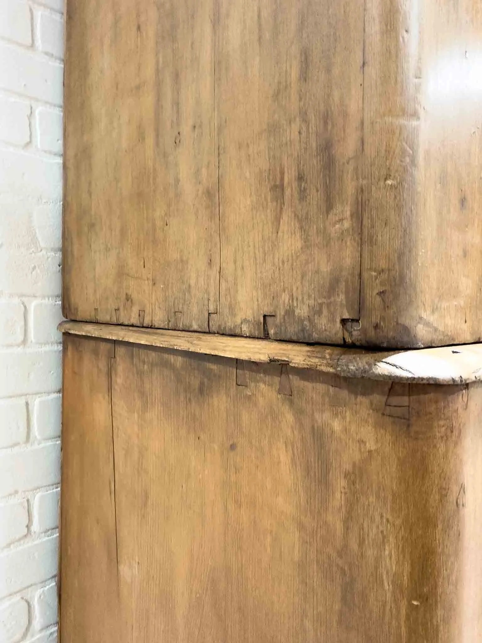 Antique pine wardrobe on tulip feet