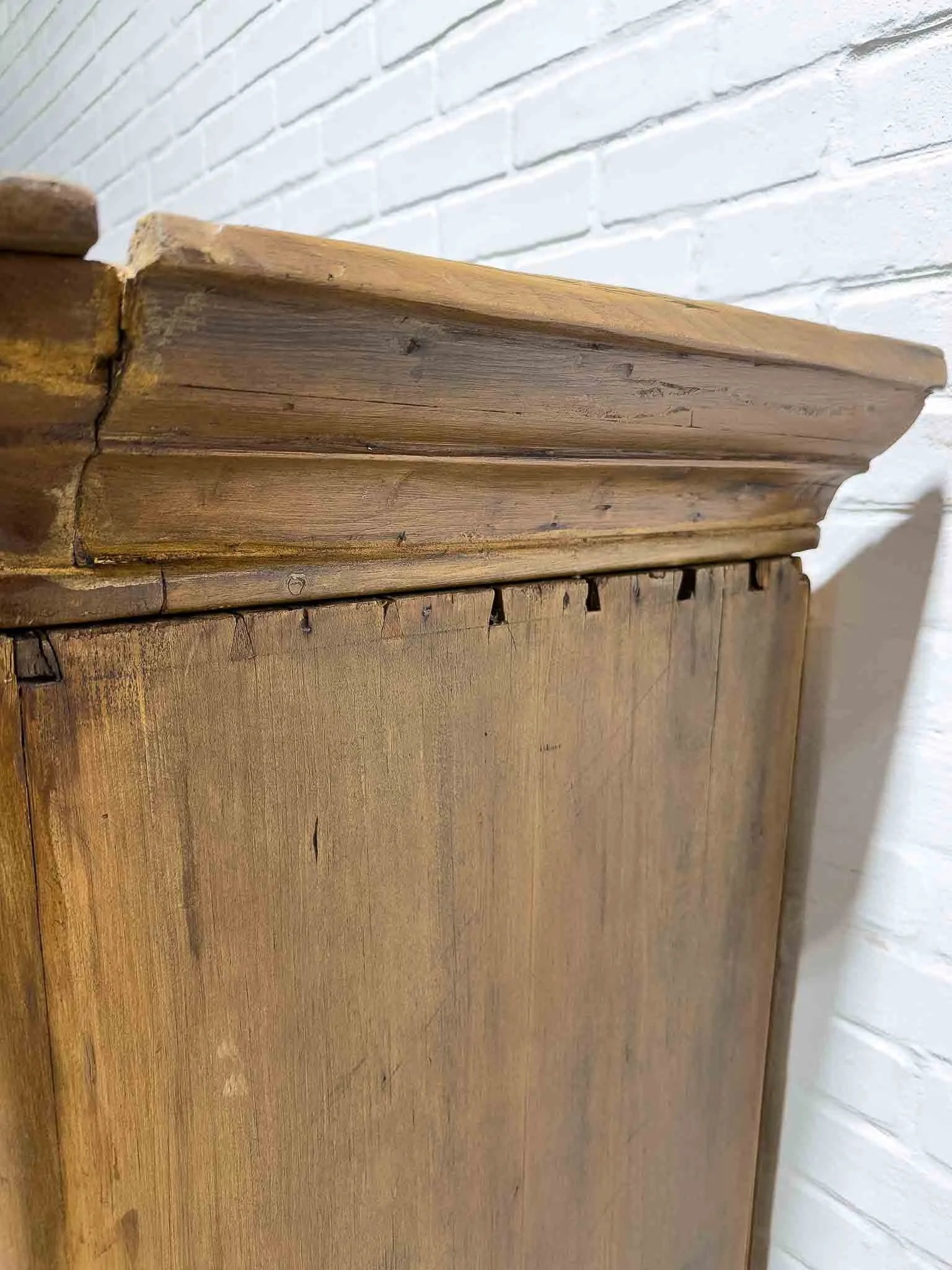 Antique pine wardrobe on tulip feet