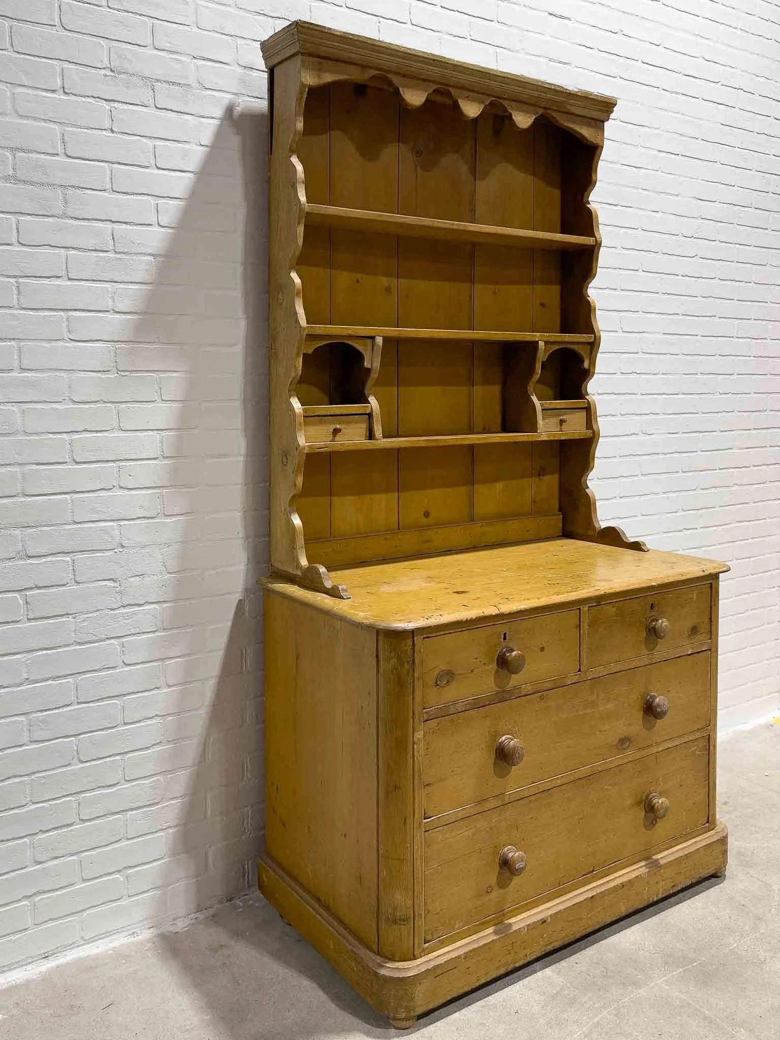 Narrow pine kitchen dresser