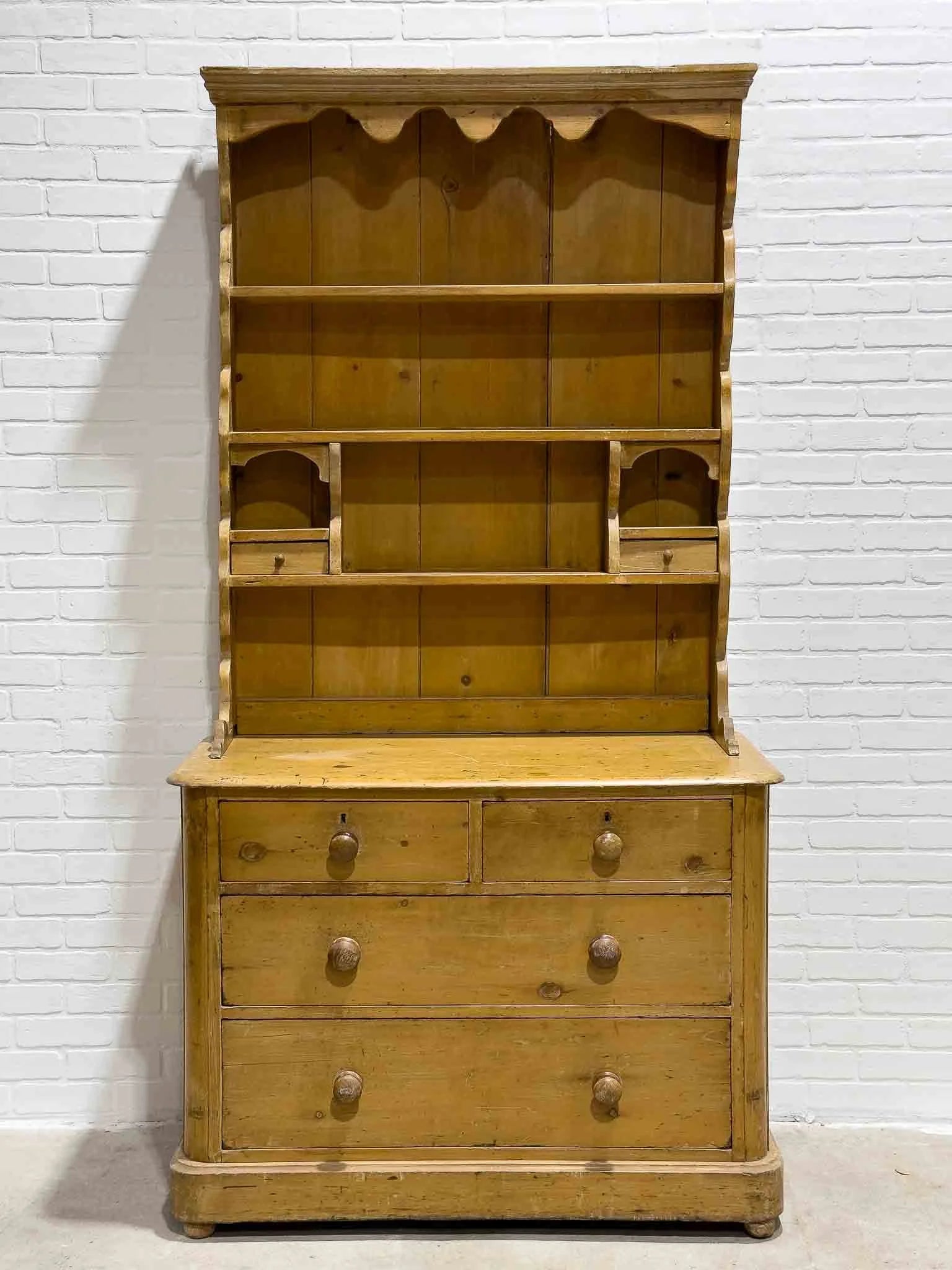 Narrow pine kitchen dresser