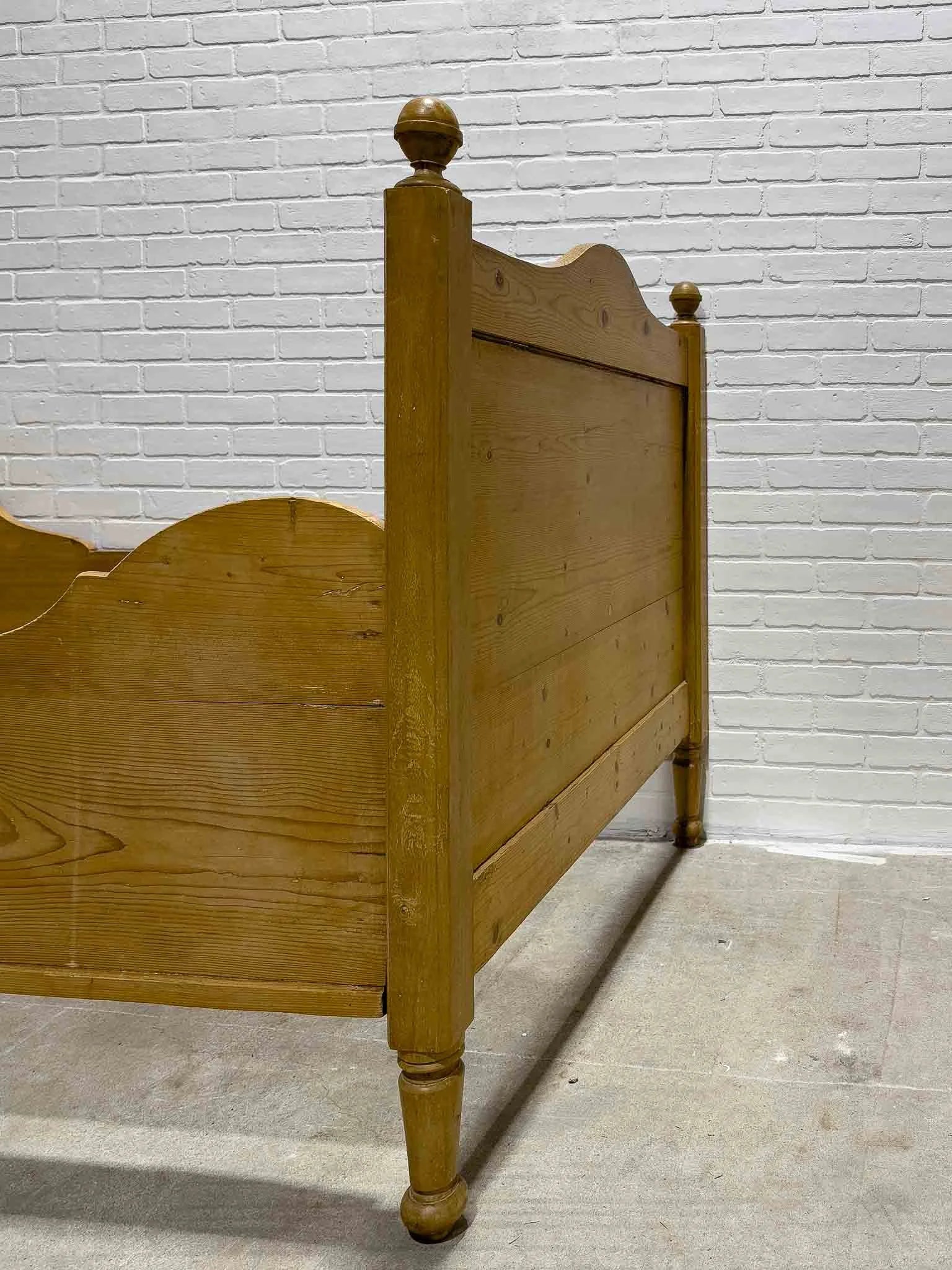 English pine sleigh bed