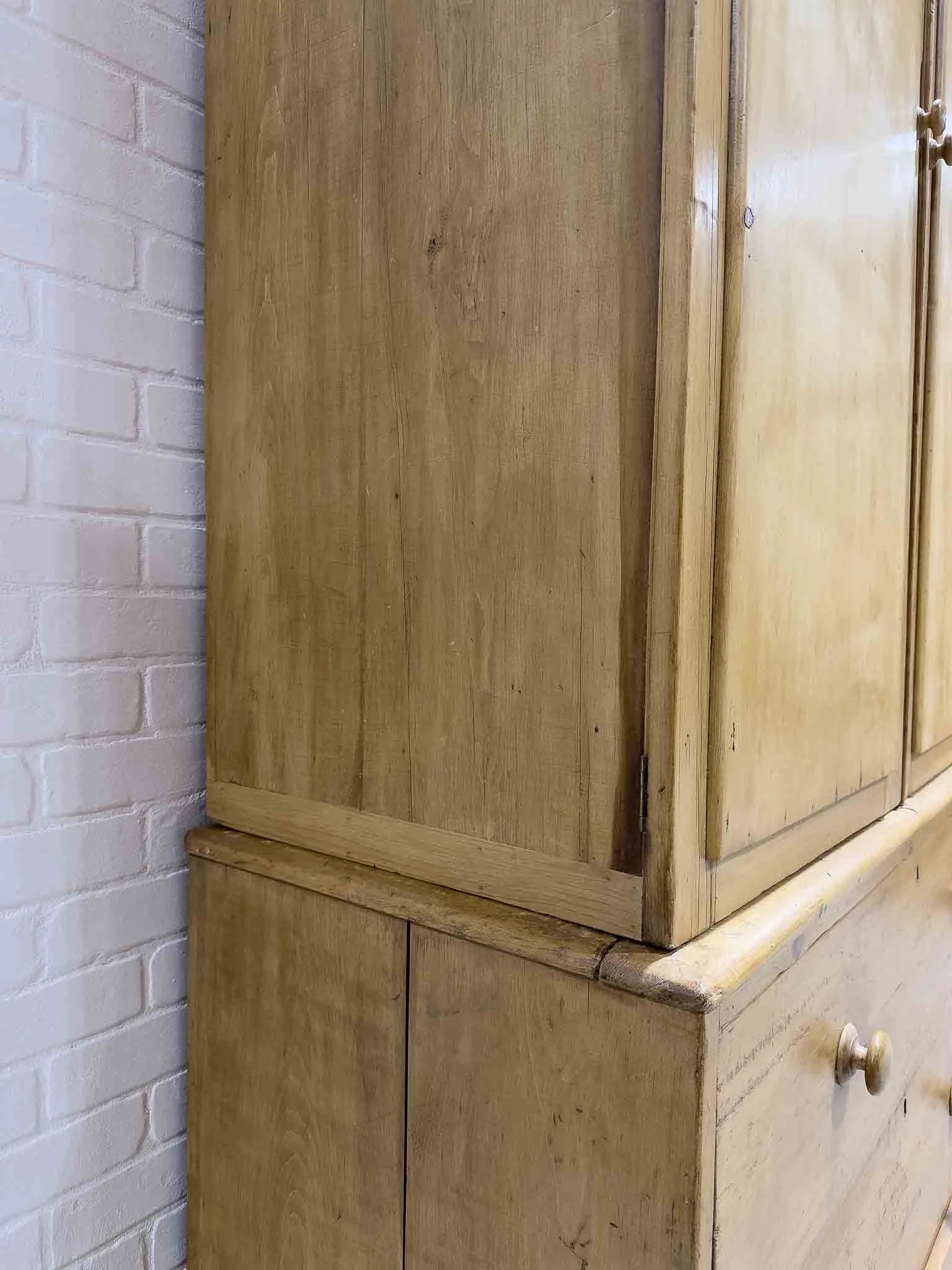 Antique English linen press with interior drawers