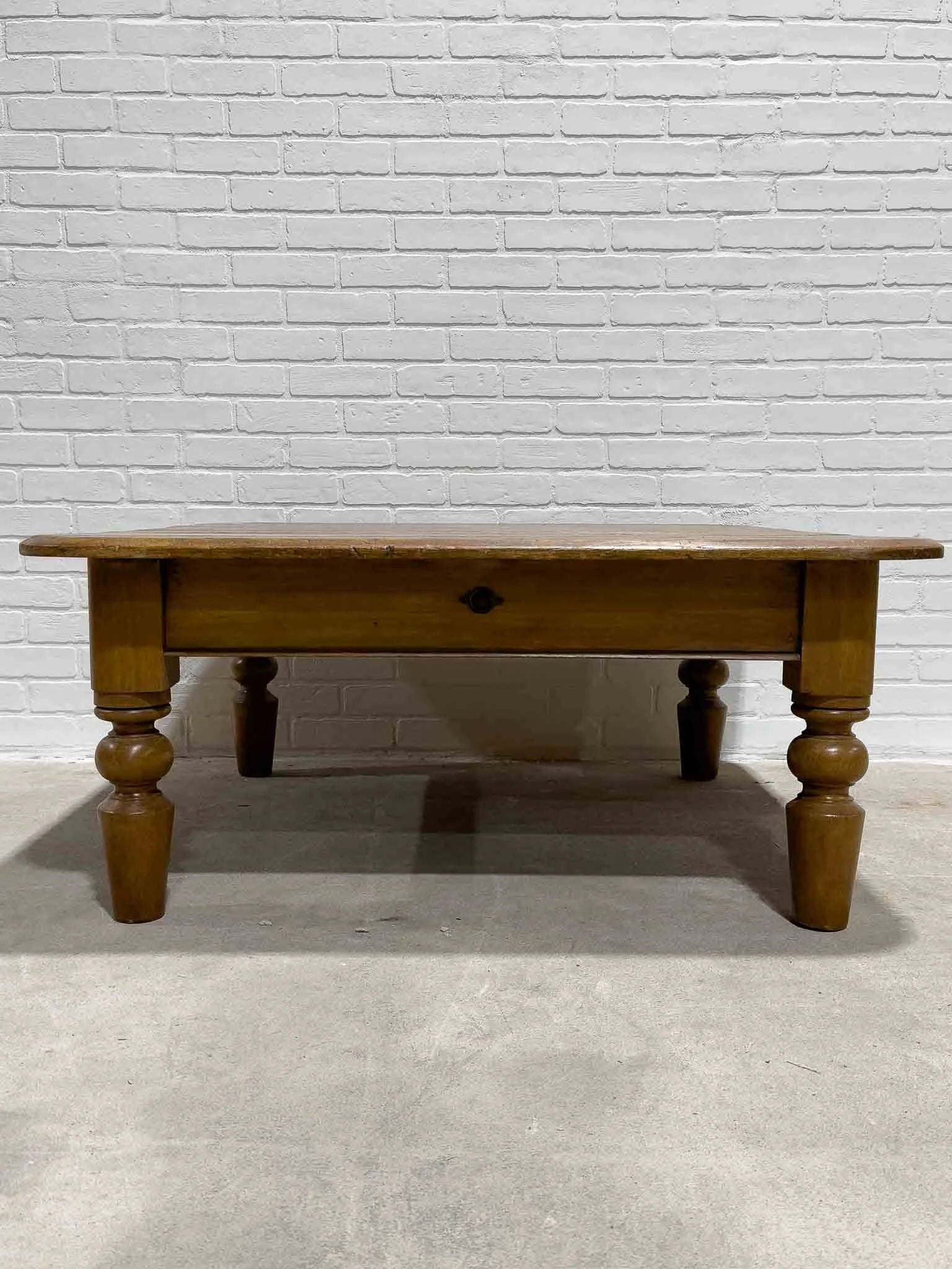 Antique English pine coffee table