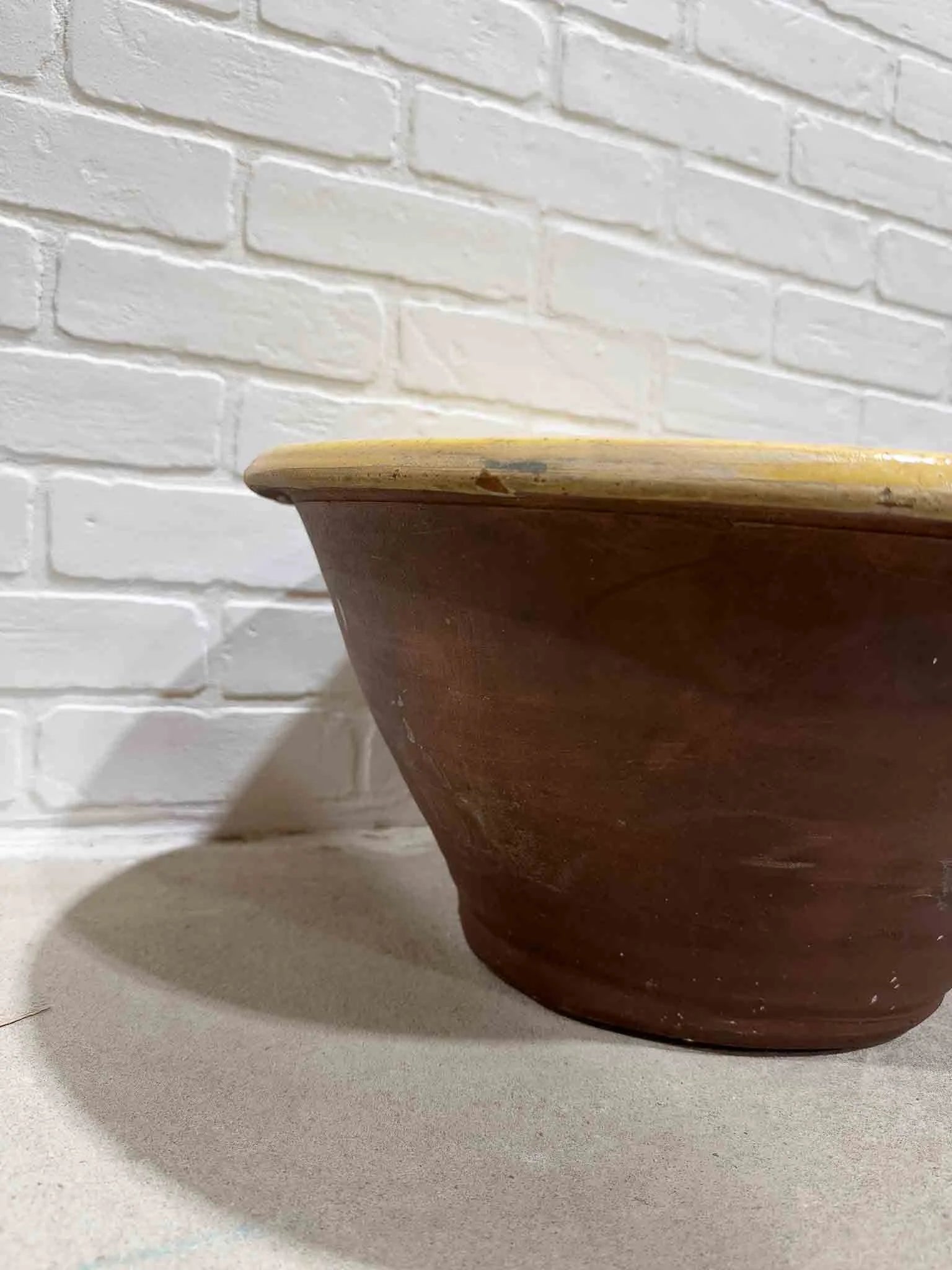 Large 19th century dairy bowl