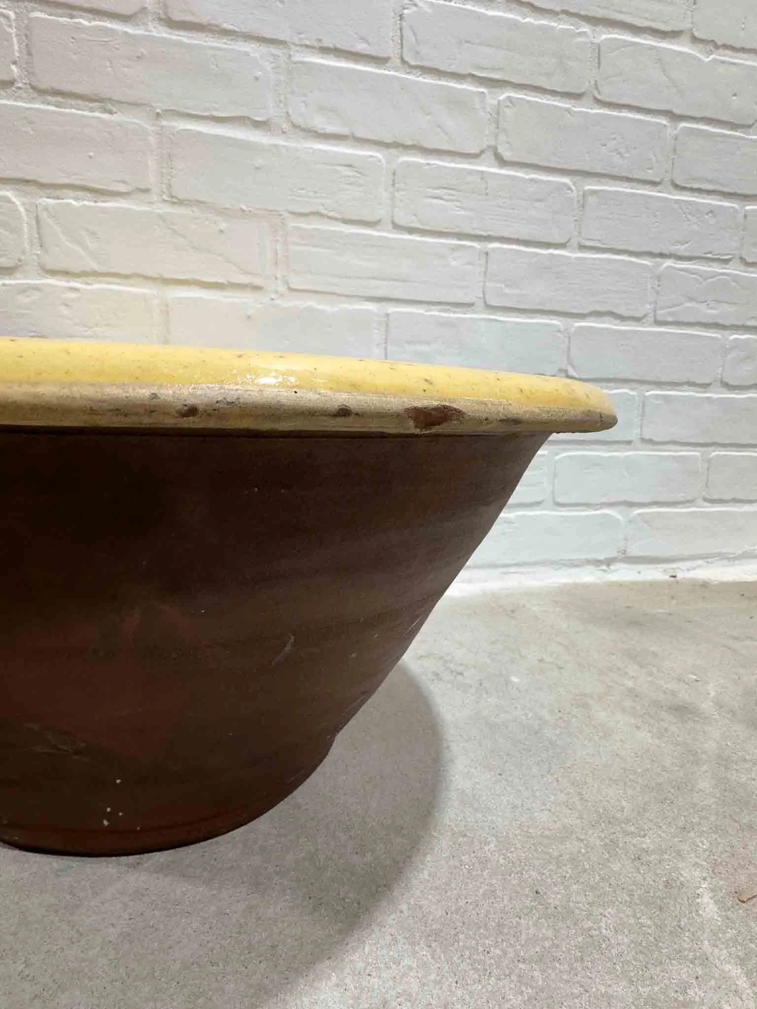 Large 19th century dairy bowl