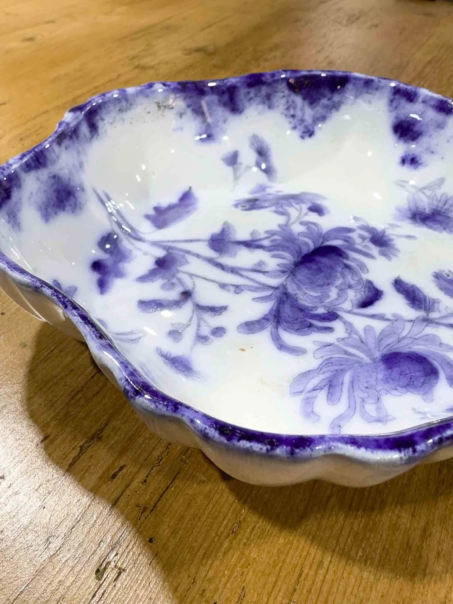 Vintage blue and white trinket dish