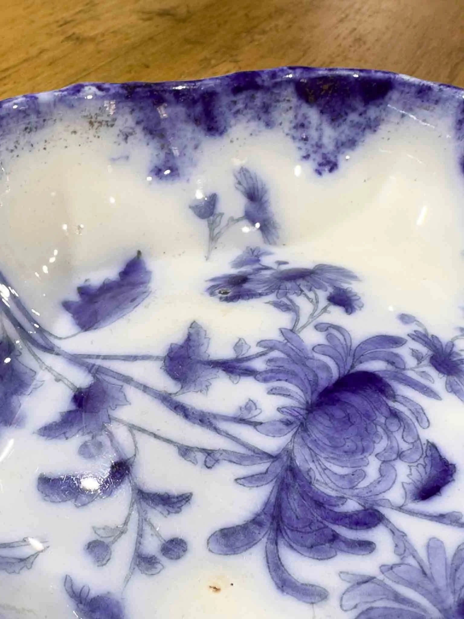 Vintage blue and white trinket dish