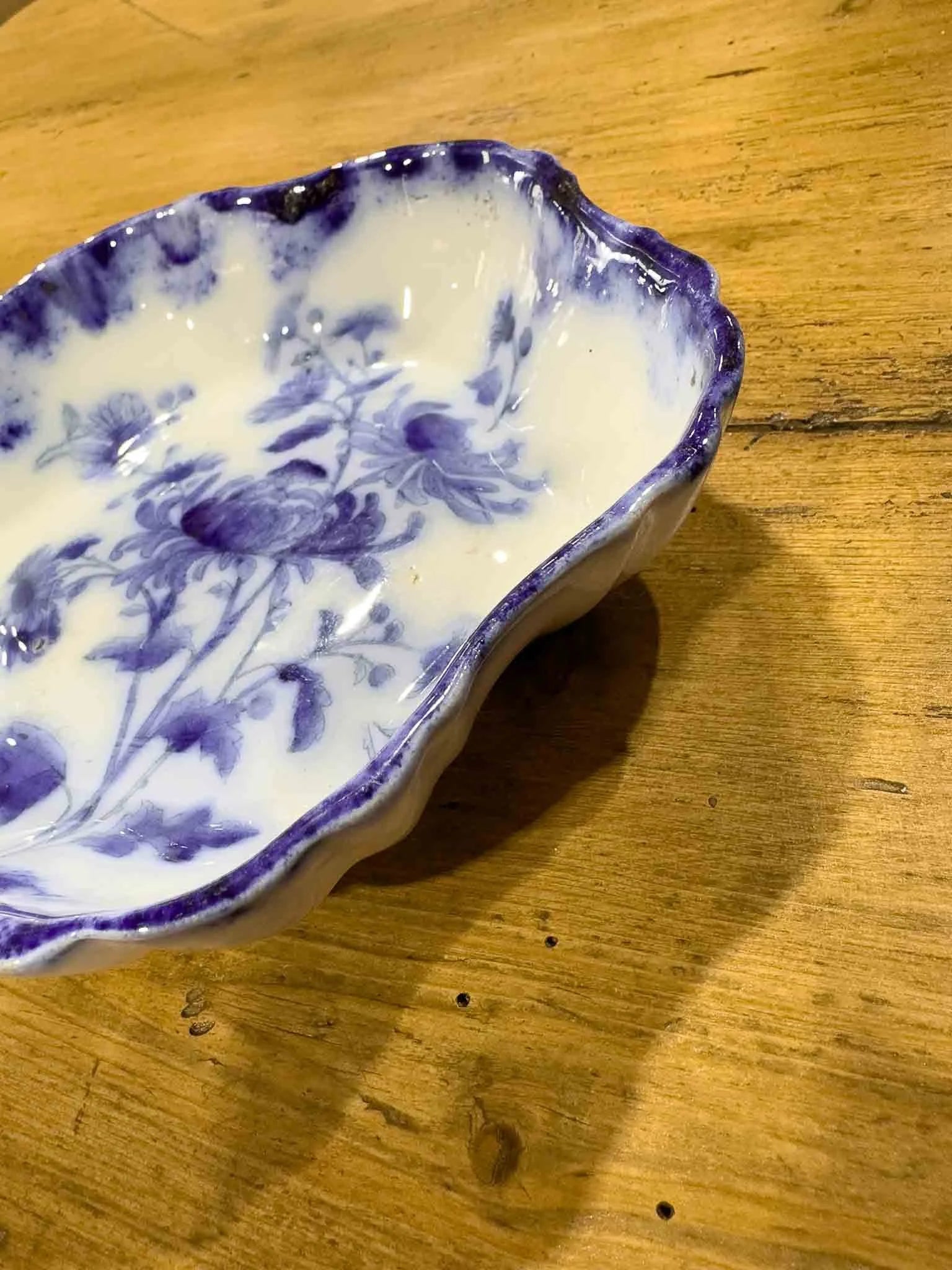 Vintage blue and white trinket dish