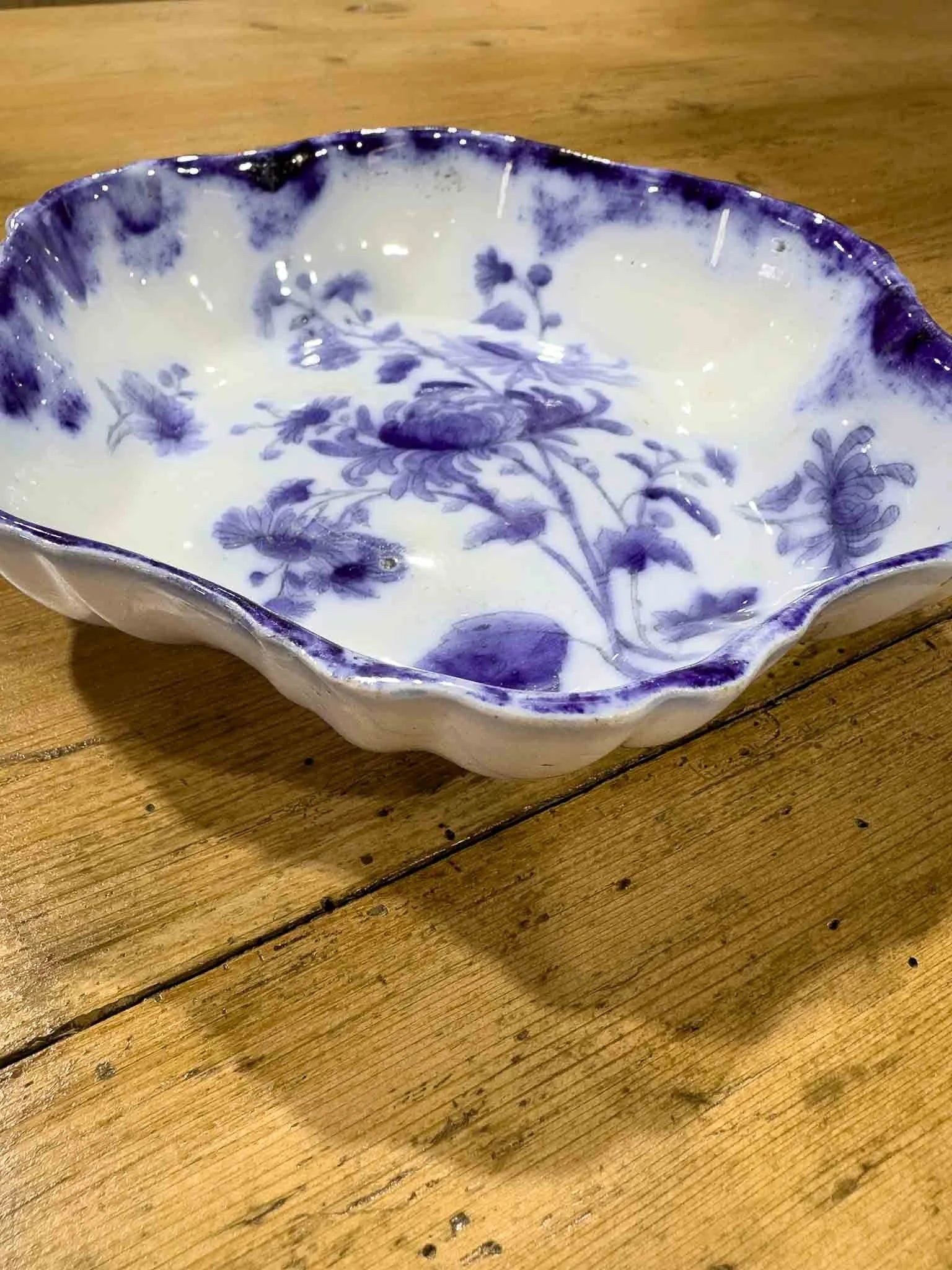 Vintage blue and white trinket dish