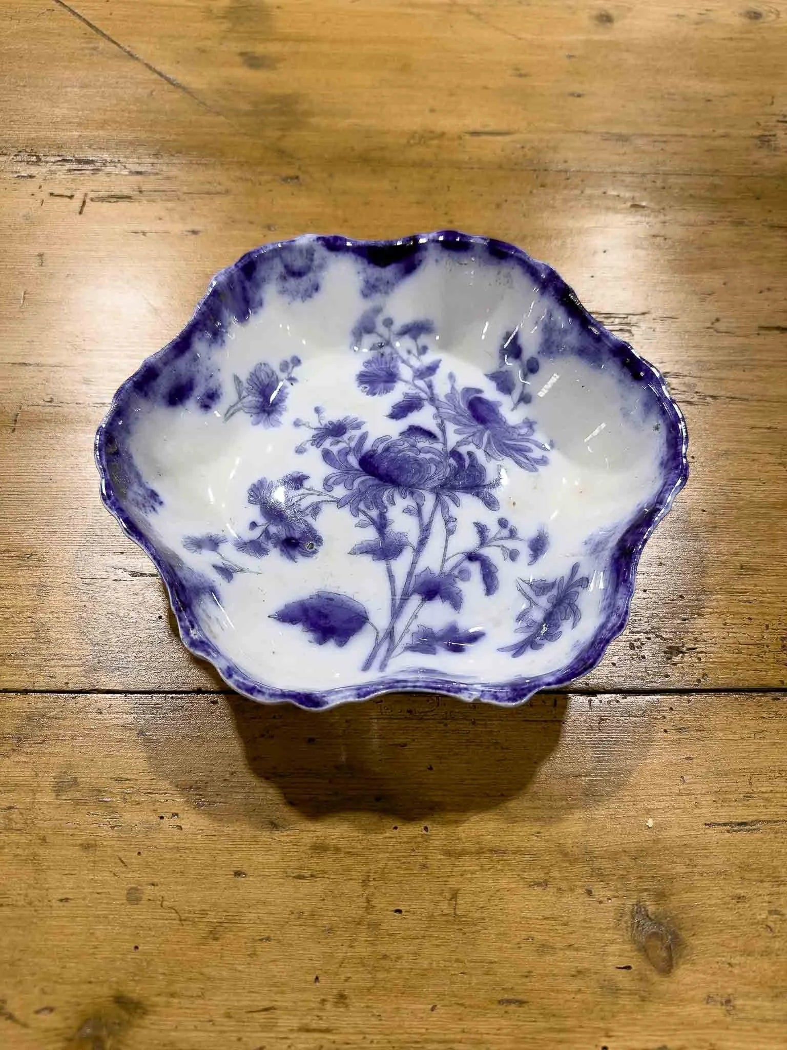 Vintage blue and white trinket dish