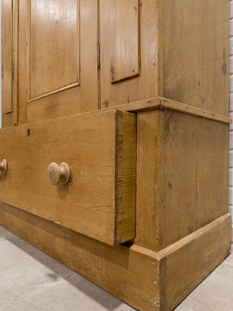 Victorian pine wardrobe with a drawer