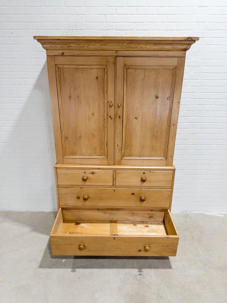 Classic antique English linen press