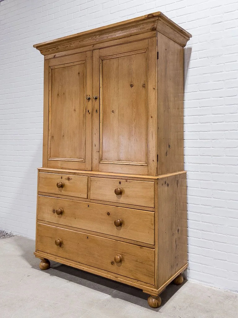 Classic antique English linen press