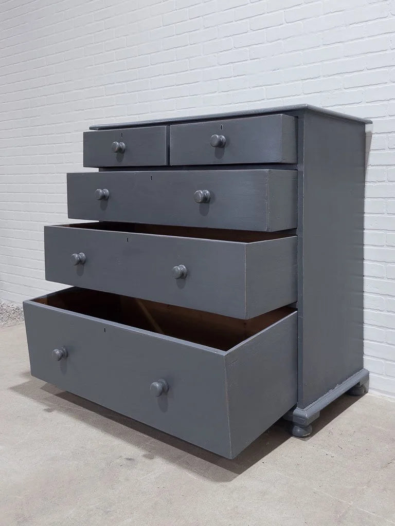 Antique English drawers in blue
