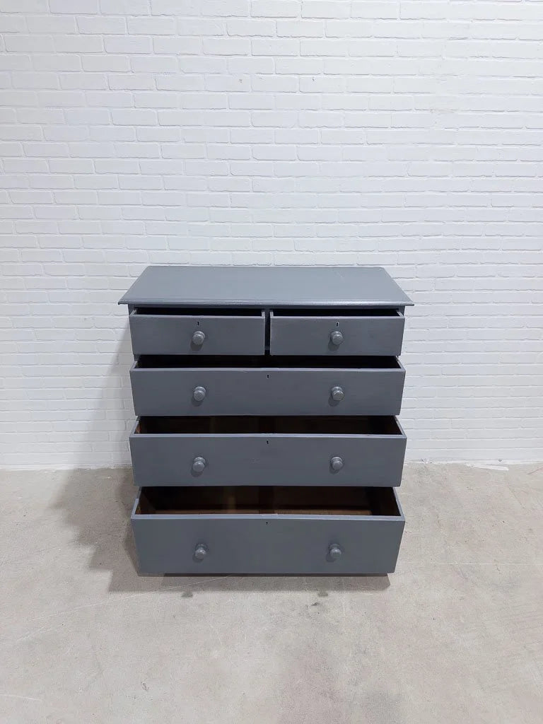Antique English drawers in blue